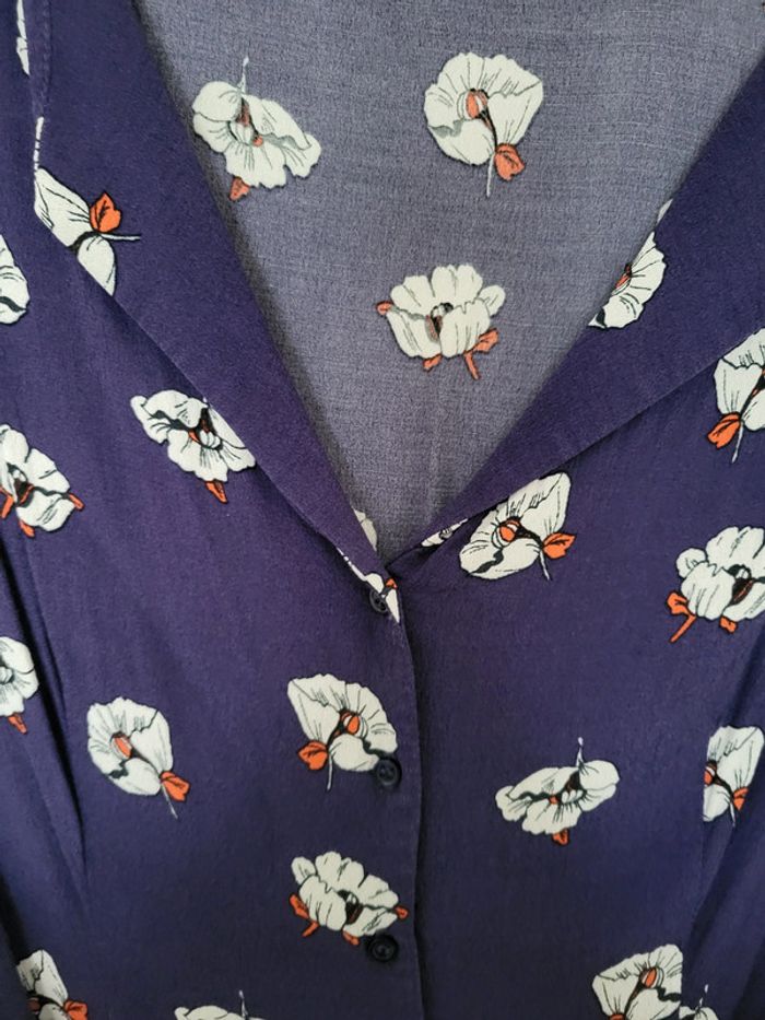 Robe bleue motif fleurs blanches Naf naf - photo numéro 3