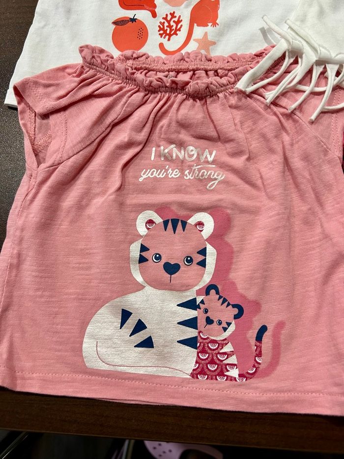 Lot de 5 tshirts manches courtes bébé filles - photo numéro 3