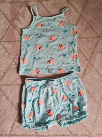 Ensemble short + débardeur fille 12 mois in extenso