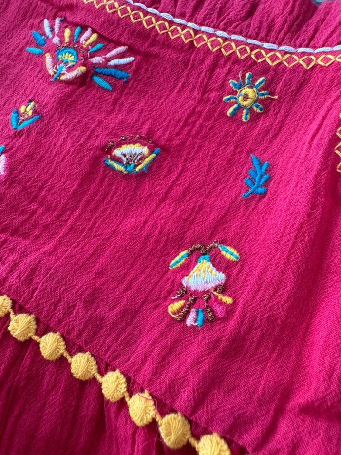 Magnifique petite blouse fille sergent major 3 ans fushia broderies neuve avec étiquette - photo numéro 2