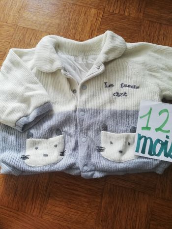 Veste blanc et bleu garçon 12 mois