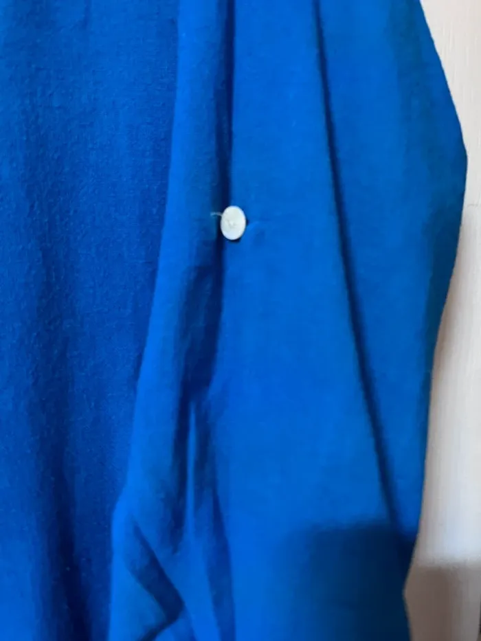 Joli Robe Bleue en lin & coton - Taille 42 - photo numéro 8