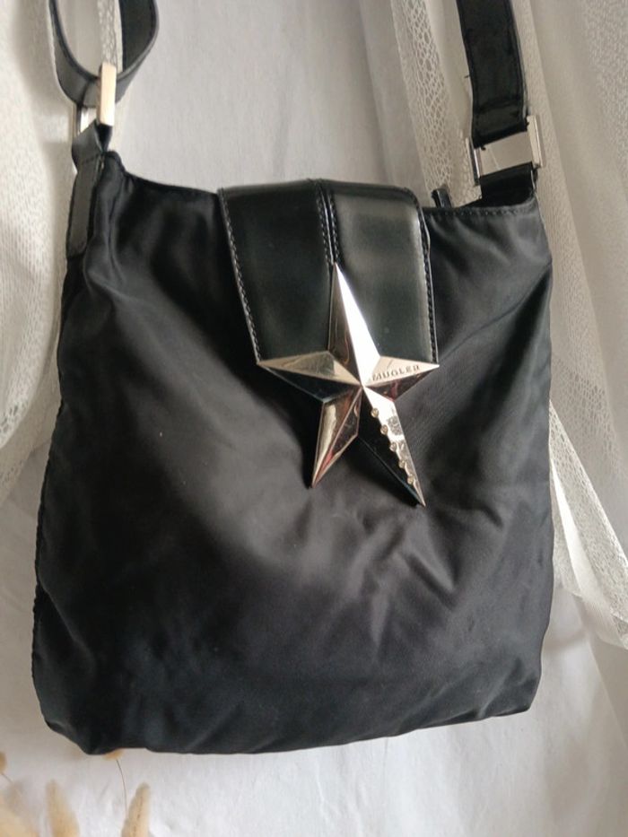 Sac bandoulière toile et cuir | Thierry Mugler |Zenith 13