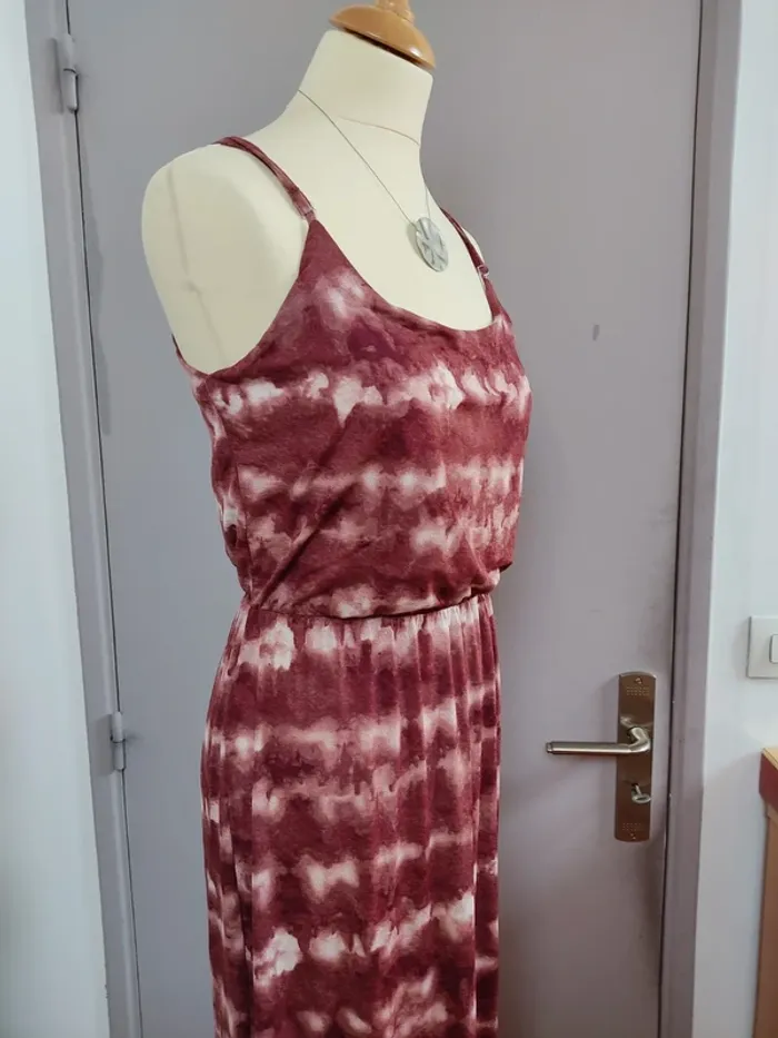 Très longue robe bordeaux et rose 38 M Ardene Neuve - photo numéro 3
