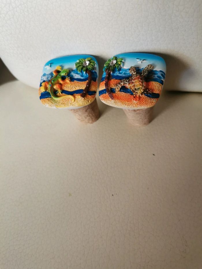 2 jolis bouchons liege et céramique neufs