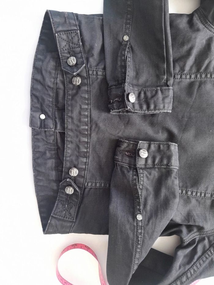 Petite veste en jean noire effet usée Remixx taille m - photo numéro 12