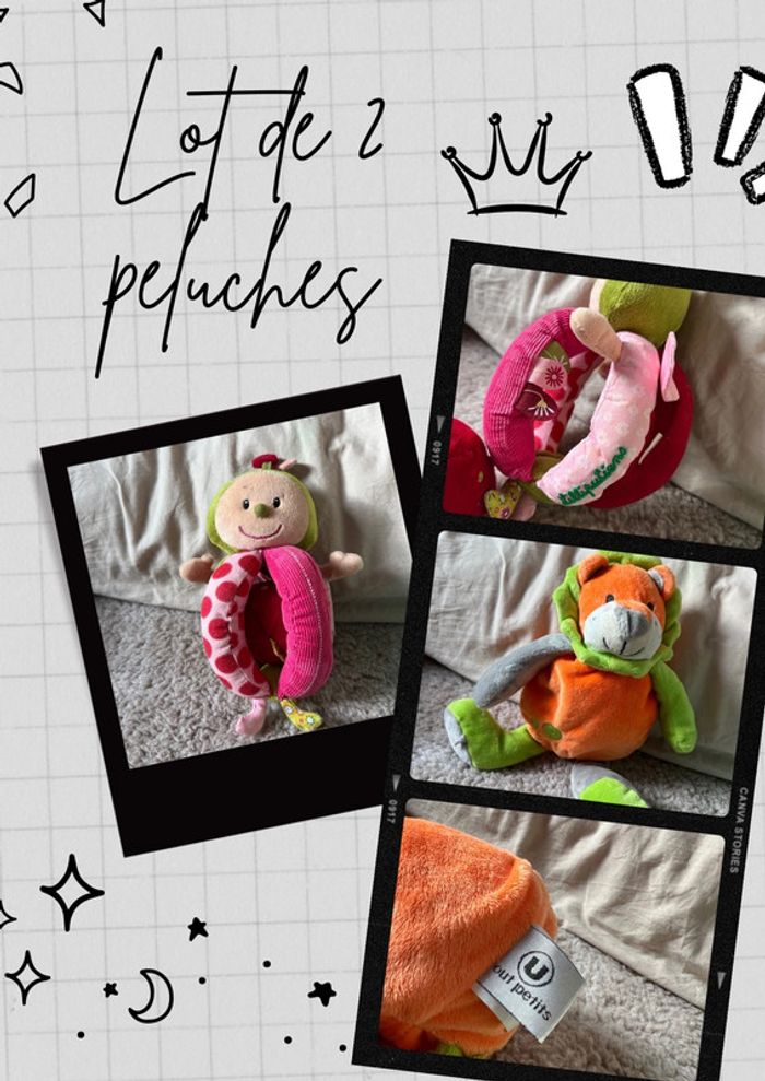 Lot de 2 peluches