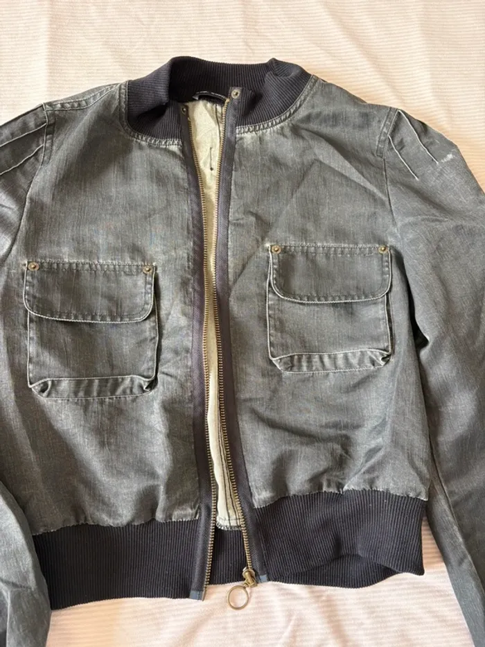 Veste légère Cop Copine grise effet usé/noir – Taille 36 - photo numéro 2