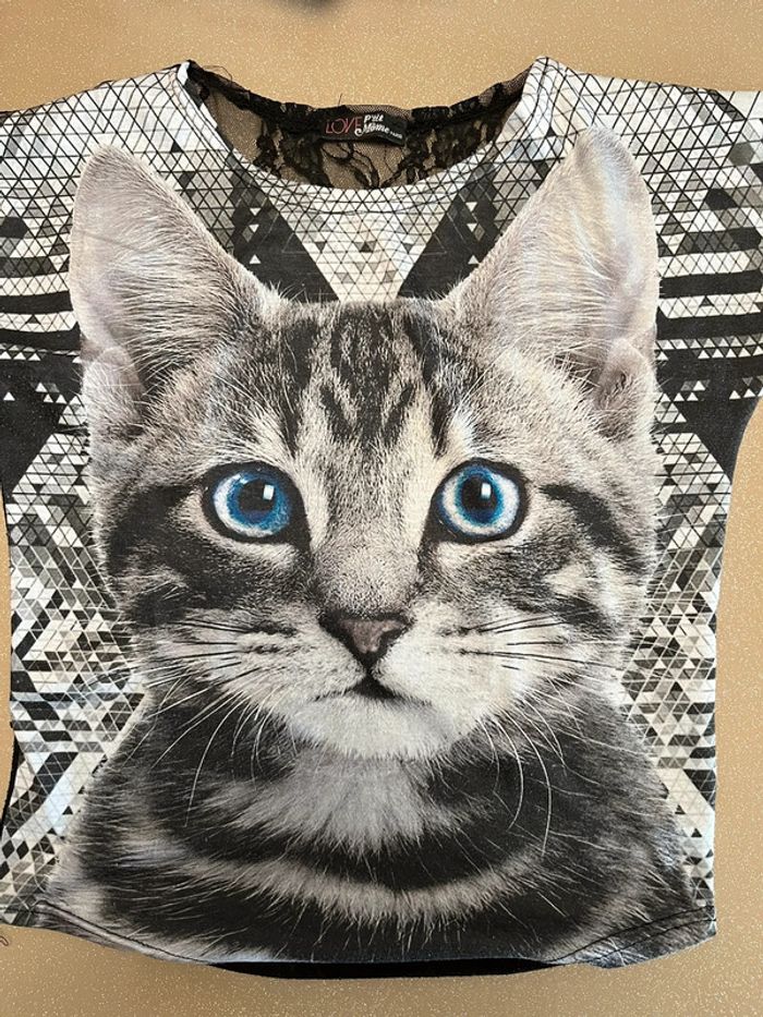TEE shirt motif chat