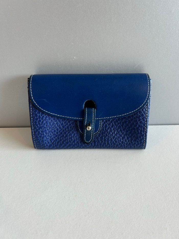 Portefeuille cuir bleu Paquetage Paris – Made in France, élégant et pratique