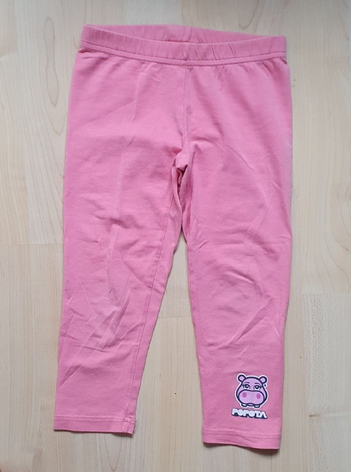 Legging rose à motif hippopotame sur bas de jambe (3-4 ans-95-103Cm) / Popota