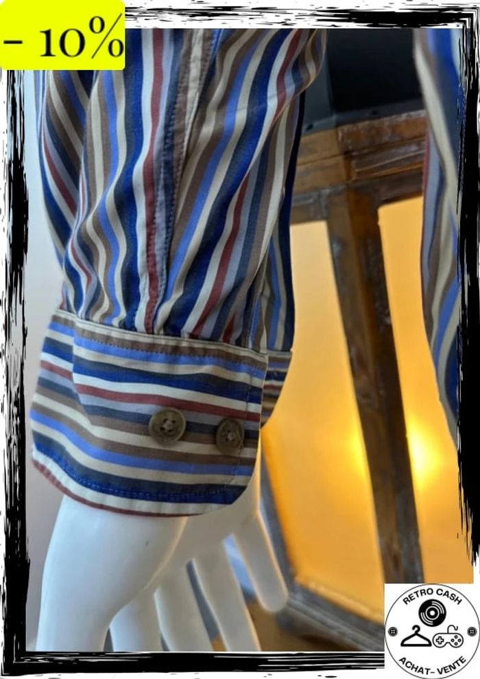 Chemise à rayures Façonnable taille M en super état vintage - photo numéro 6