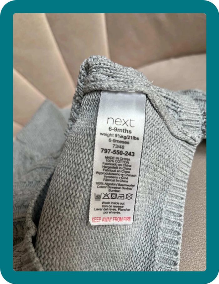 Gilet mixte en maille torsadée style irlandais 6/9 mois - Next Baby - photo numéro 7