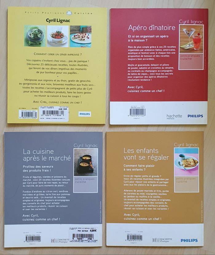 Lot de 4 livres de cuisine à thèmes de Cyril Lignac / Hachette pratique - photo numéro 2