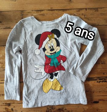 T.shirt manches longues Minnie noël 5 ans
