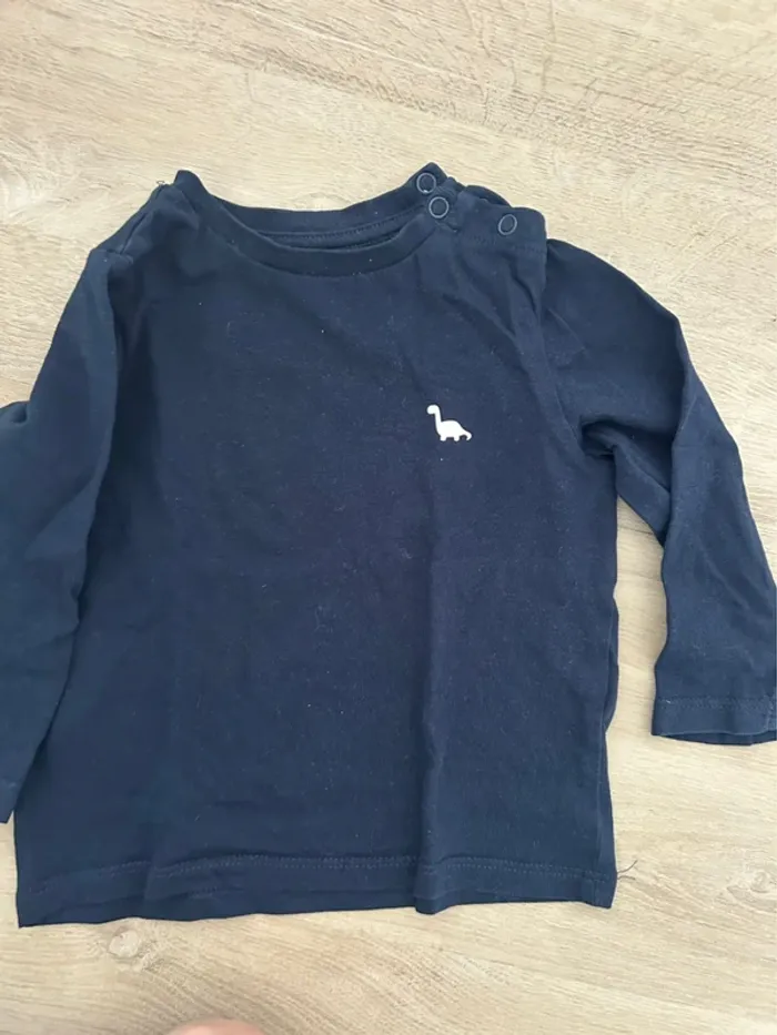 Ensemble bébé garçon – Haut manches longues dinosaure + legging côtelé vert - photo numéro 4