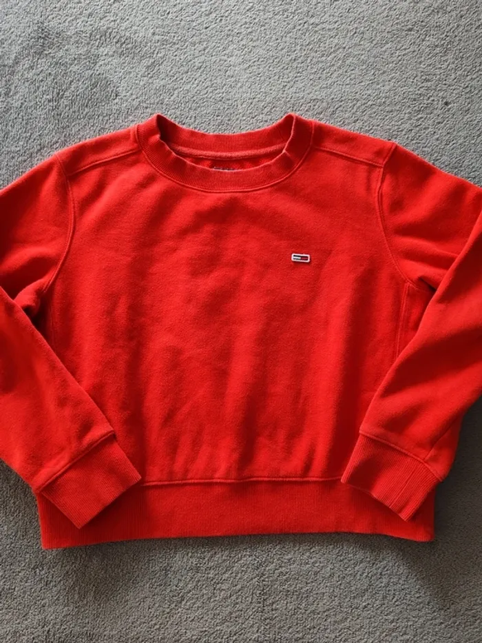 Tommy Jeans Sweat Femme S – Crewneck Rouge Logo