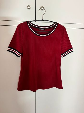 Shein - Top côtelé bordeaux