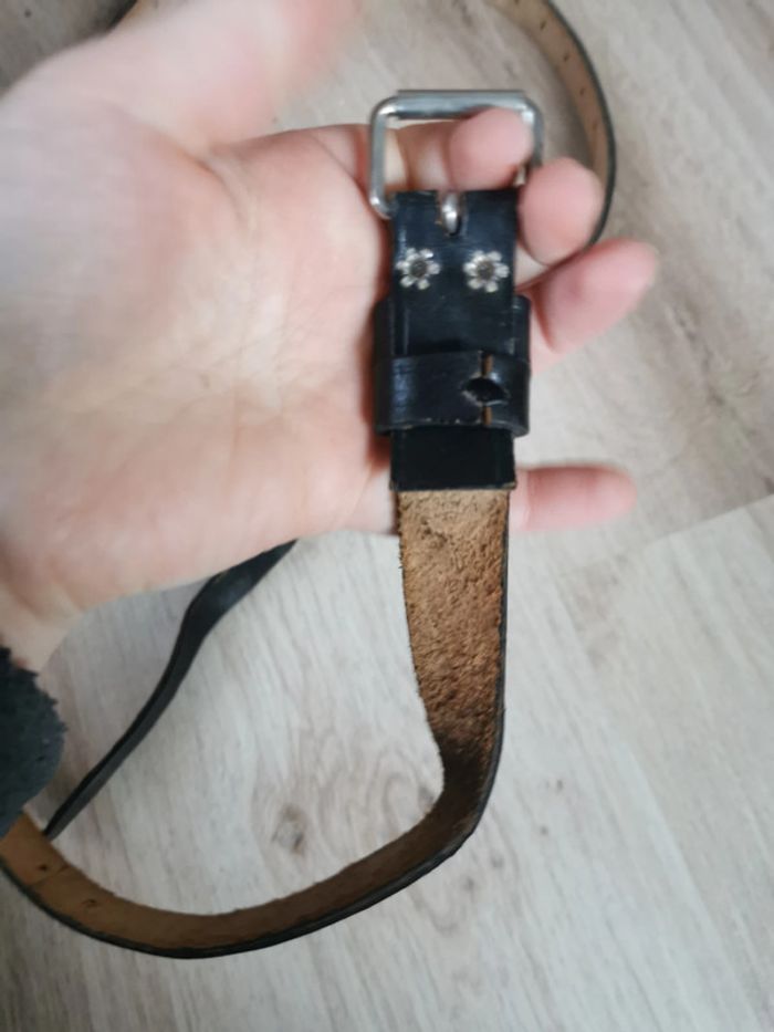 Ceinture fine en cuir noir - photo numéro 7