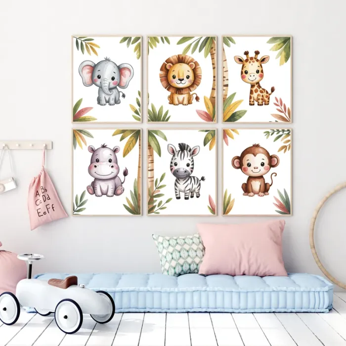 Affiches “Jungle Baby Friends” pour chambre enfant - photo numéro 3