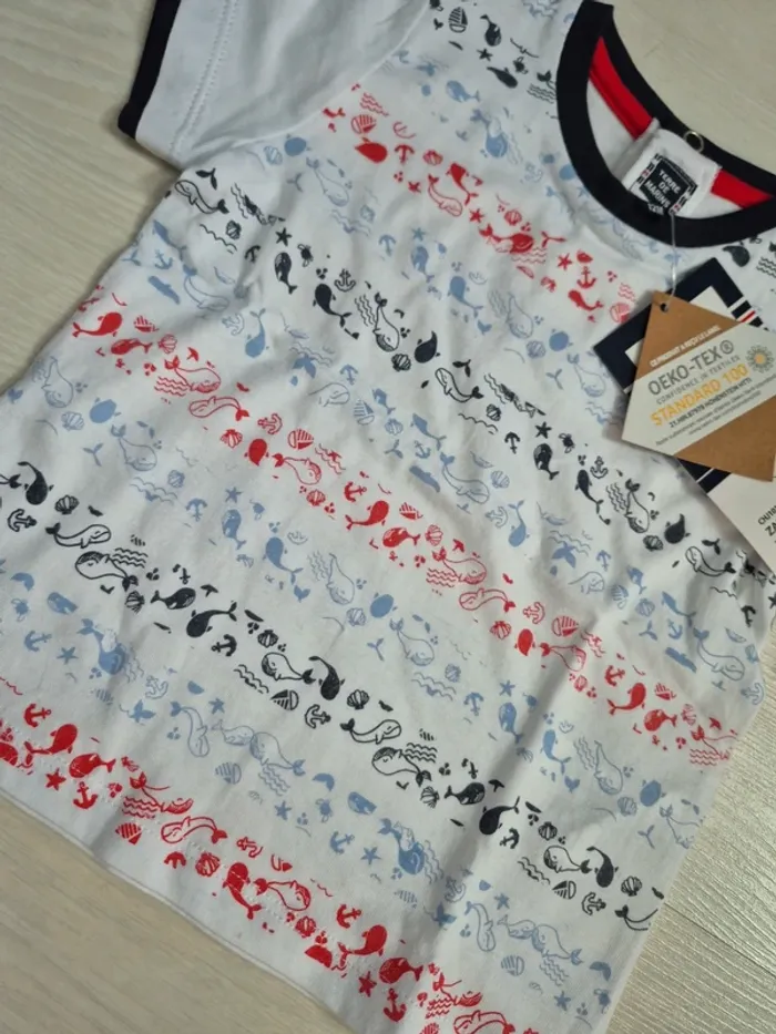 T-shirt neuf avec étiquette motif poisson - photo numéro 2