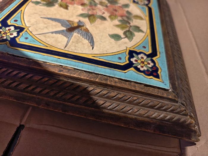 Dessous de plat émaux de Longwy oiseau - photo numéro 6