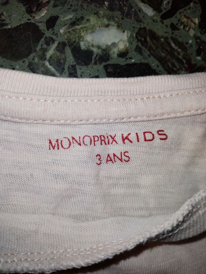 T-shirt monoprix kids 3 ans + donne t-shirt schtroumphette - photo numéro 3