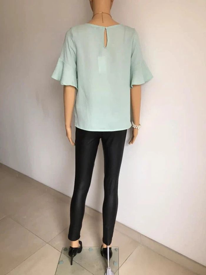 Blouse verte turquoise neuve à manches courtes Morgan taille 38 - photo numéro 8