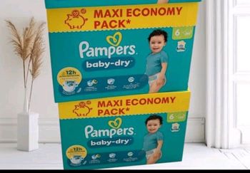 160 couches Pampers taille 6 Baby Dry lot de 2 cartons neufs 