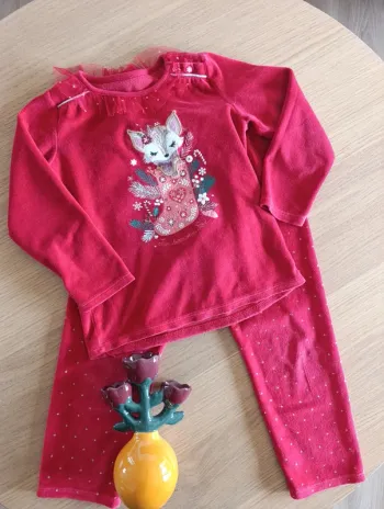 Pyjama Sergent Major 6 ans velours rouge