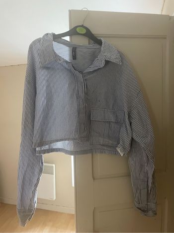 chemise courte à rayures