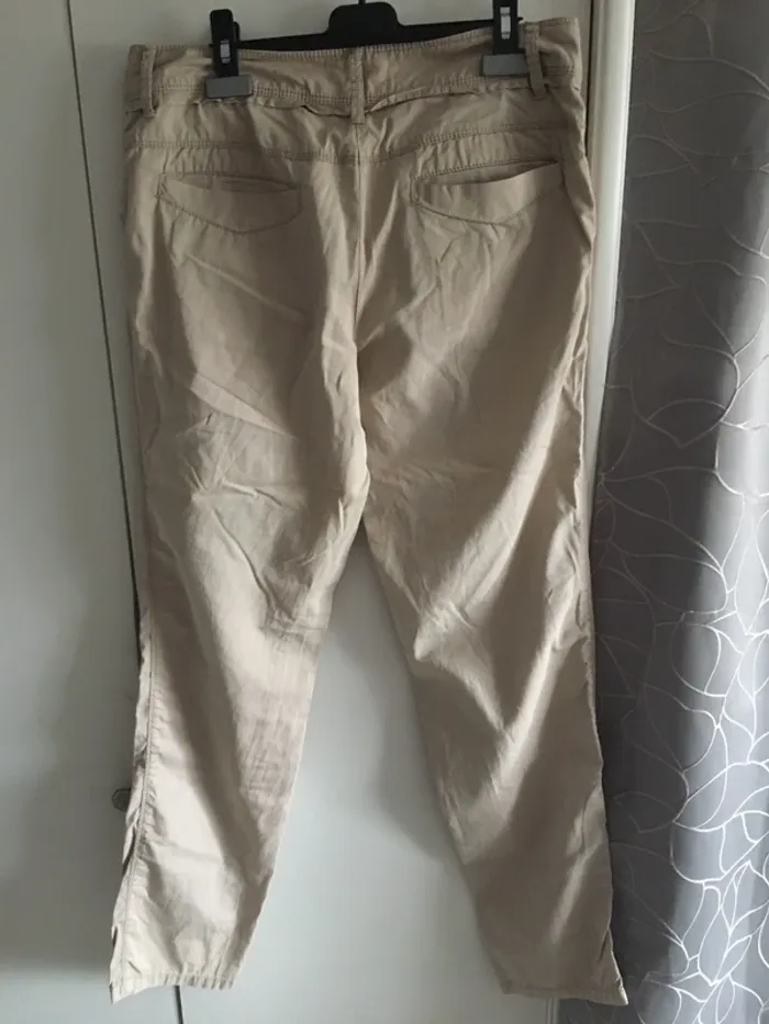 Pantalon droit souple beige Promod T.M avec un cadeau 🎁 - photo numéro 5