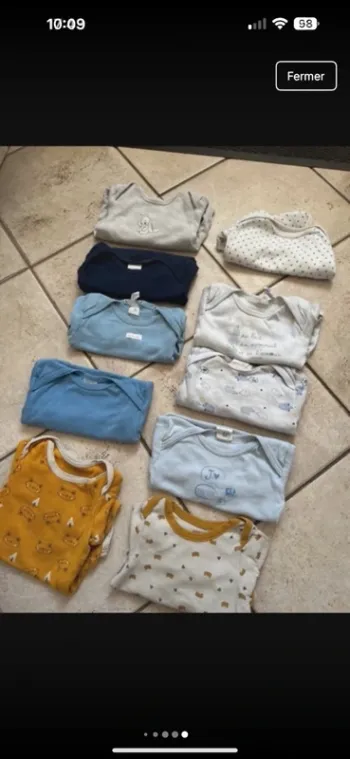 Lot vêtements garçon 12 mois – bodies, pantalons, pyjamas, hauts