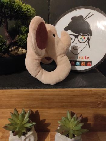 Doudou Knuffel Hochet Grelot Éléphant Rose Zeeman Marron #geektradedoudou