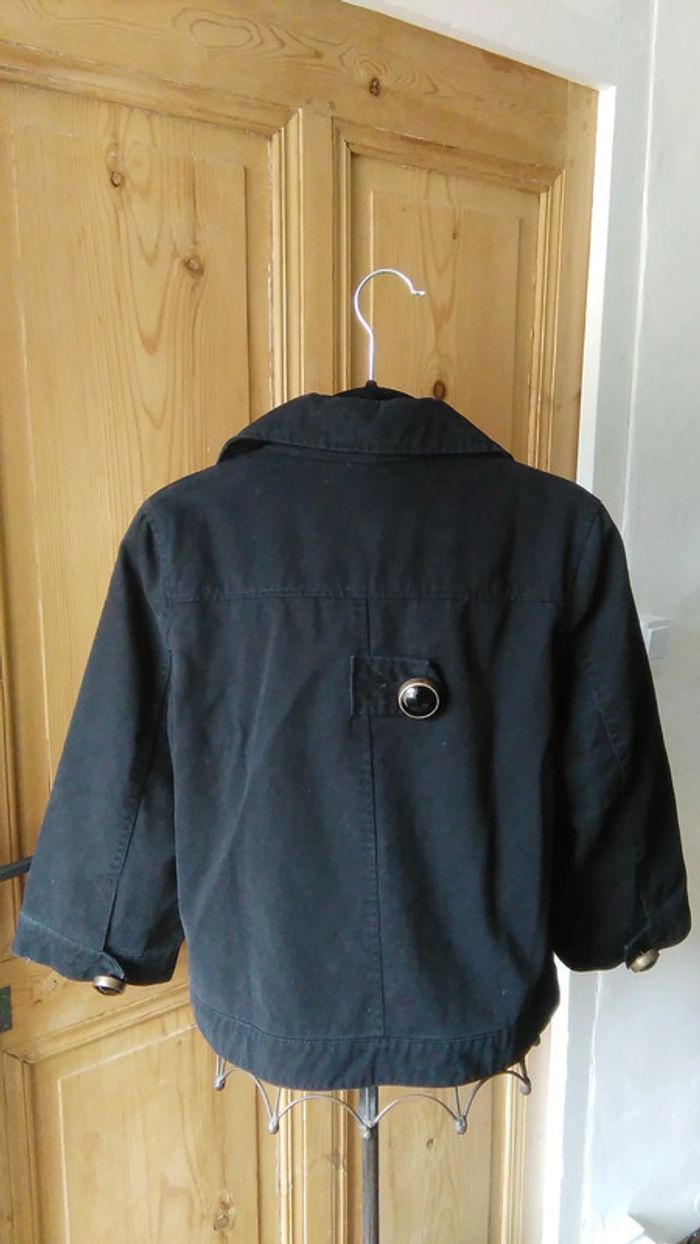 Veste jean noir manche 3/4 Jennyfer - photo numéro 4