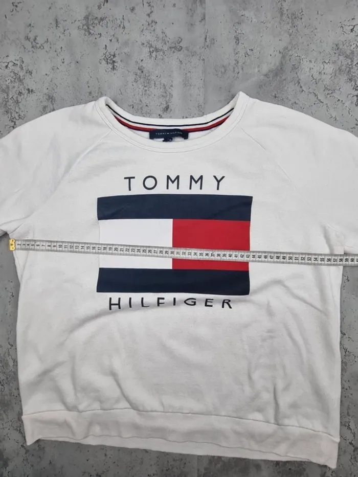 Sweat Tommy Hilfiger blanc – Taille XL Femmes (mesures en photos) - photo numéro 9
