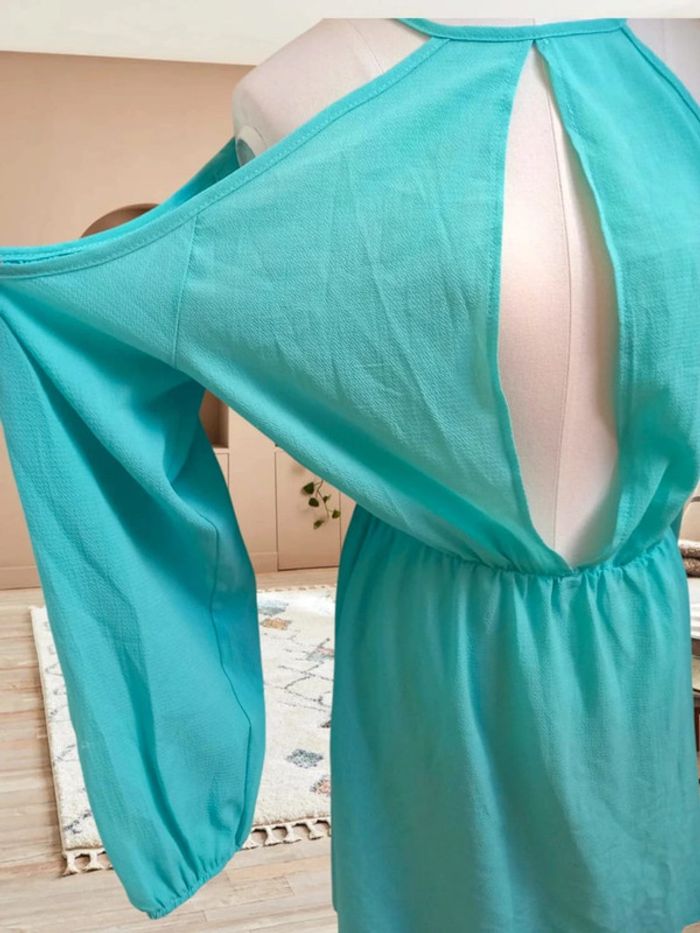💚 jolie Robe turquoise épaule dénudé xl 💚 - photo numéro 2