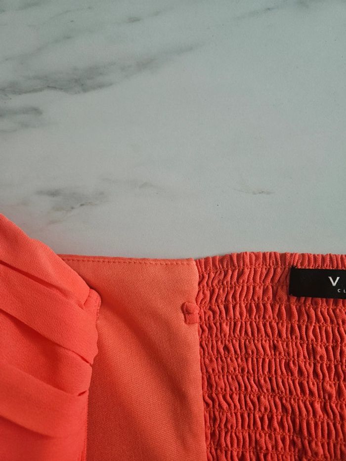 Vila robe bustier orange corail taille M - photo numéro 6
