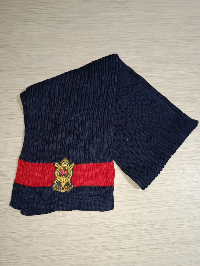 Écharpe Ralph Lauren bleu et rouge en coton