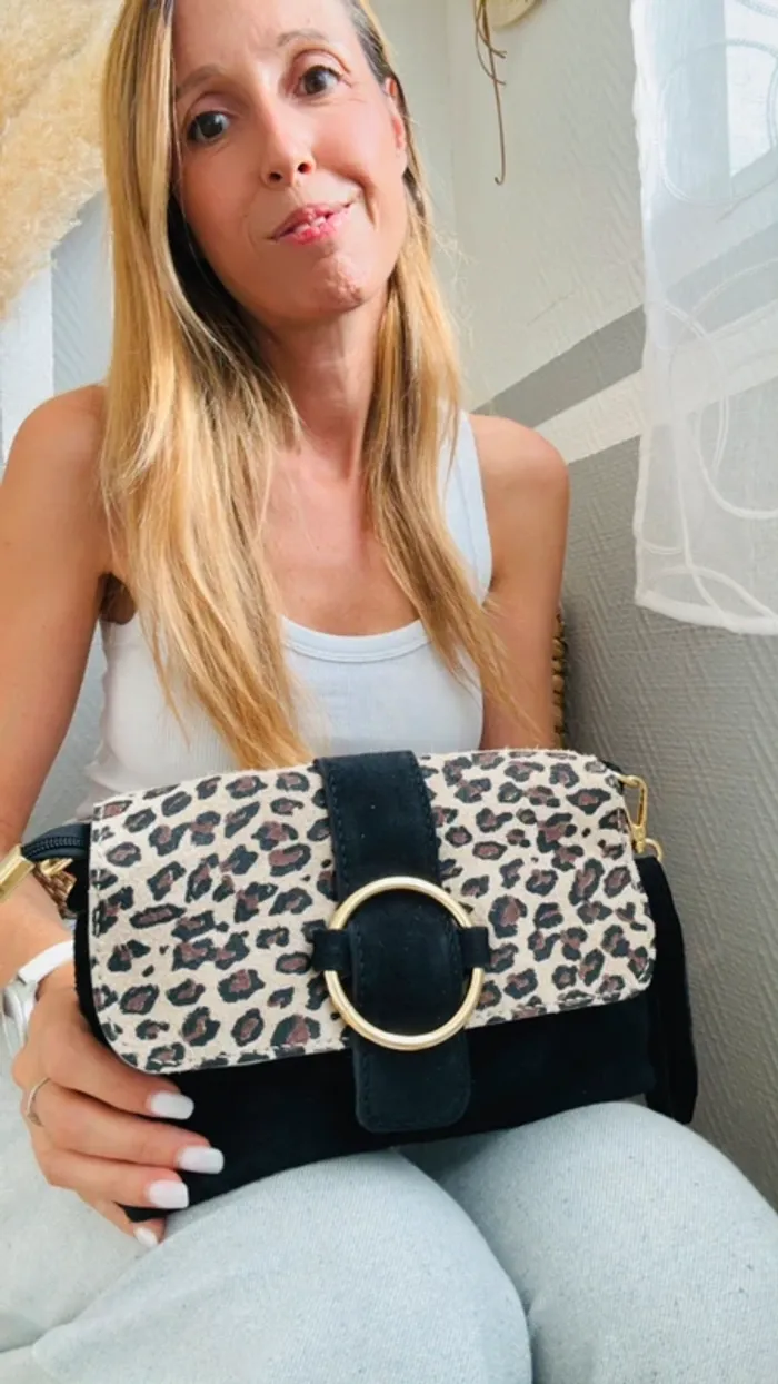 Sac bandoulière léopard noir – Chic et pratique - photo numéro 8