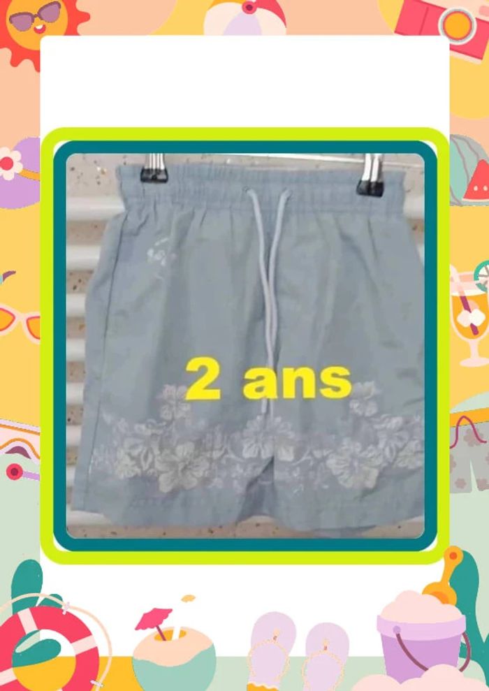 Maillot de bain / Short de bain bleu clair blanc Dynawork Taille 2 ans