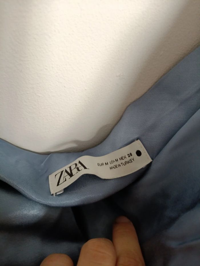 Crop top bleu satiné vintage Zara – Taille M - photo numéro 3