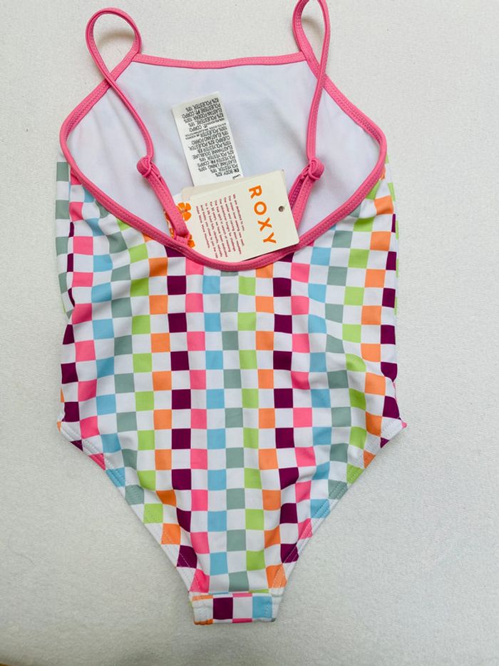 Maillot de bain une pièces imprimé damiers multicolores Roxy 5 ans - photo numéro 5