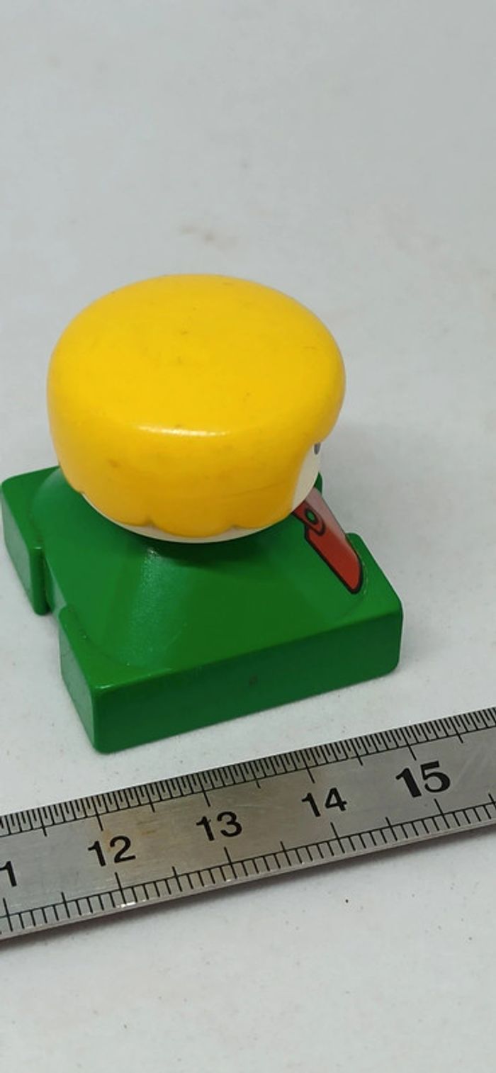 Tête d'homme avec carré vert lego duplo vintage - photo numéro 3