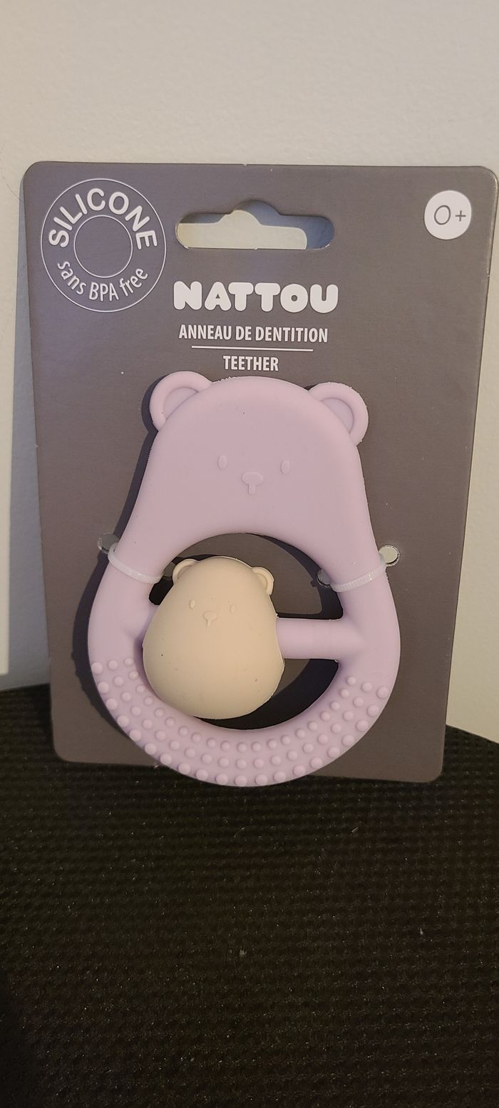 Anneau Dentition Maman Et Enfant Silicone - 15 cm - Lilas - photo numéro 2