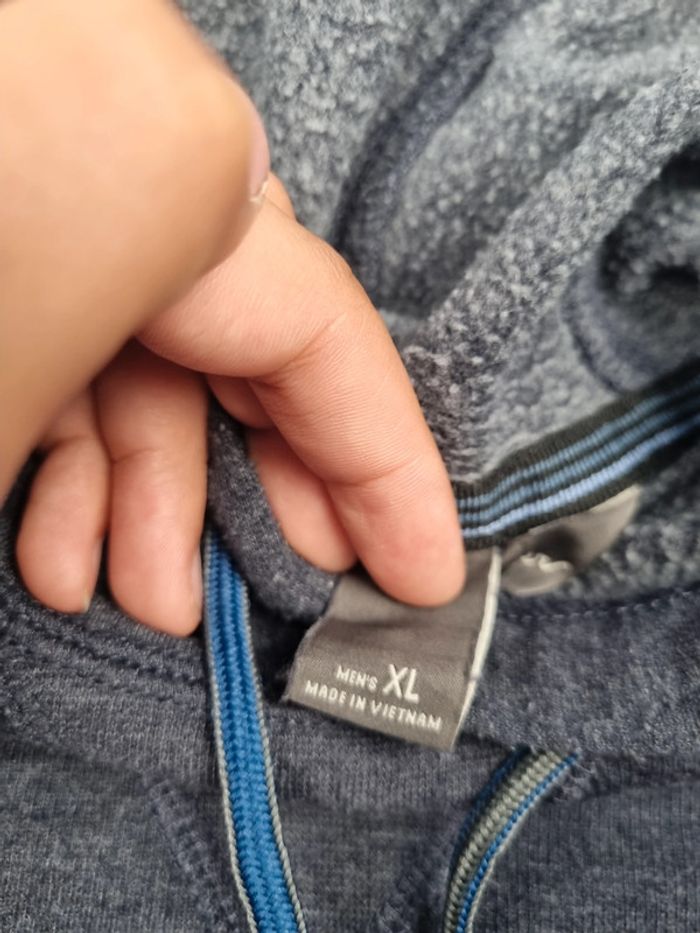 Sweat capuche Eddie Bauer bleu gris XL Hommes (mesures en photos) - photo numéro 9