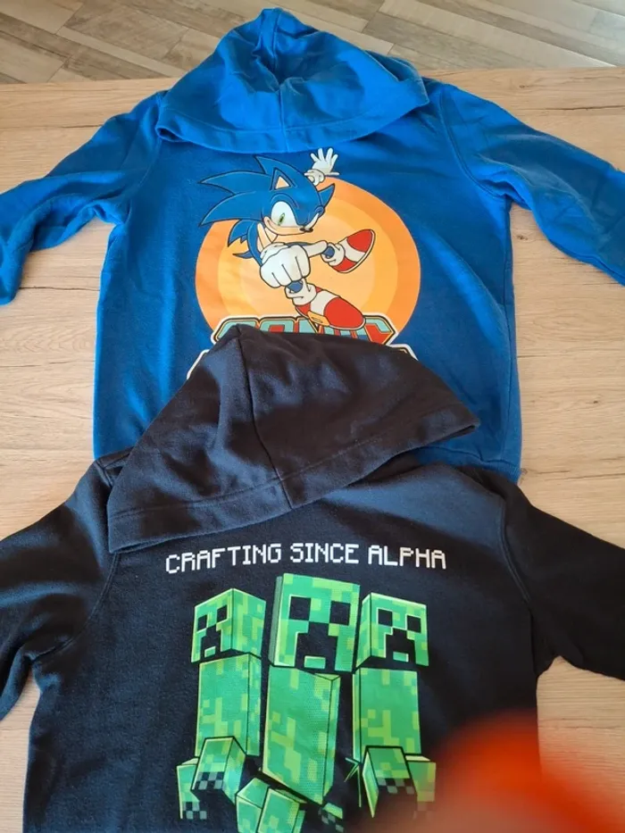 Pulls sonic et minecraft 11/12 ans