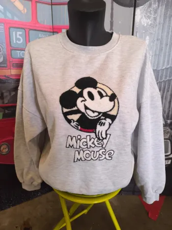 57027 pull gris Mickey femme S