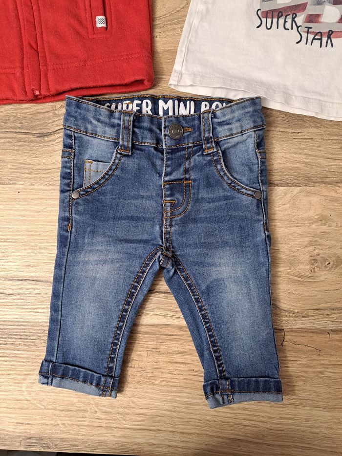 Ensemble gilet haut jean bon état tape à l'œil  3 mois - photo numéro 4