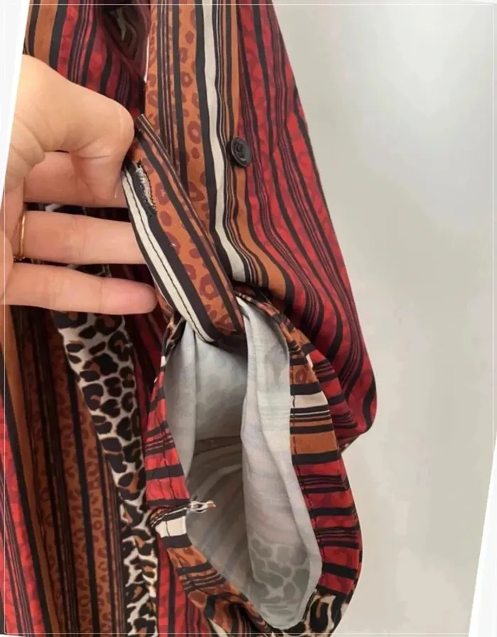 Robe chemise resserrée à la taille imprimée léopard - photo numéro 3